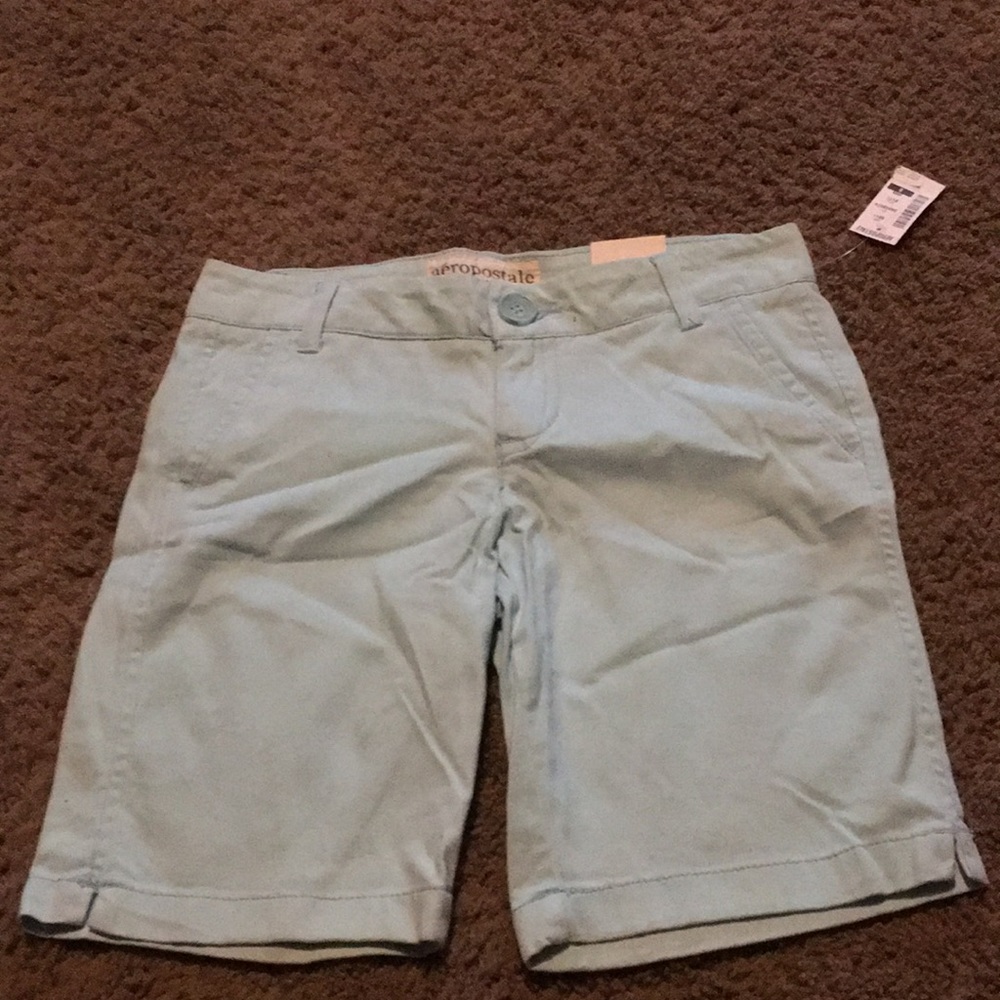 NWTs Aeropostale stretch pale blue Bermuda shorts Size 0